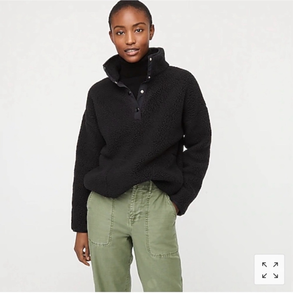 J. Crew vintage fleece half snap Sherpa pullover medium